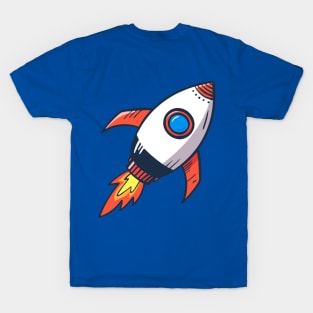 Rocket cartoon icon, vector illustration. T-Shirt